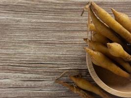 The fingerroot  on wood table close up image for food and medical concept photo