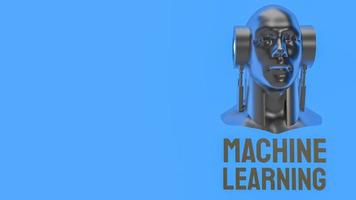 The robot head for sci and technology or machine learning content 3d rendering photo
