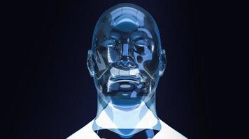 la cabeza del robot para ciencia y tecnología o contenido de aprendizaje automático representación 3d foto