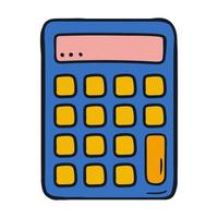 elemento de icono de calculadora con estilo dibujado a mano vector