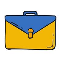 Briefcase icon element with hand drawn style vector