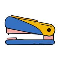 Stapler icon element with hand drawn style vector