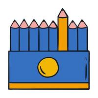 Color pencil icon element with hand drawn style vector