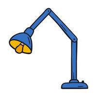 Desk lamp icon element with hand drawn style vector