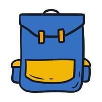 Backpack icon element with hand drawn style vector