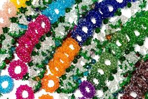 colorful garland crystal beads pattern style thai photo