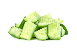 chopped cucumber isolated on white background photo