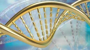 The gold dna on sci background  for medical or education concept 3d rendering photo