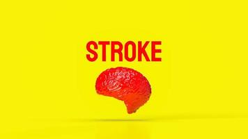 The brain and stroke word for health or sci concept 3d rendering photo