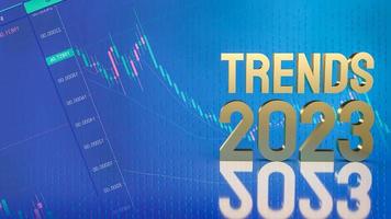 trends 2023 gold text on business background 3d rendering photo