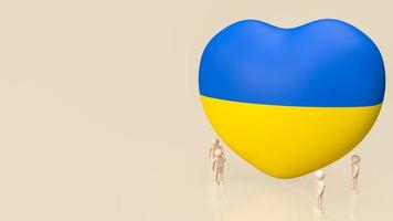 el corazón 3d reza y la figura de madera por la paz de ucrania y salva a ucrania de rusia foto