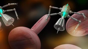 The nano robotic for medical and sci background content 3d rendering photo