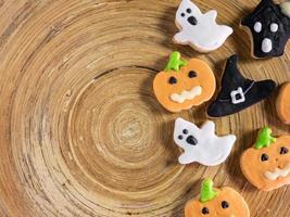 galletas de jengibre de halloween para comida y concepto de vacaciones foto