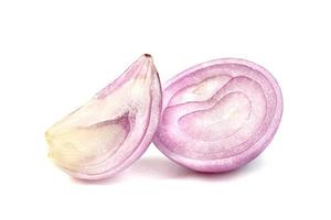 shallots onion chopped isolated on a white background photo