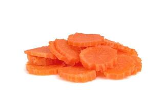 sliced carrot isolated on white background photo