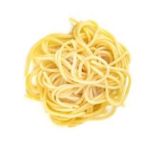 Spaghetti noodles isolated on white background photo