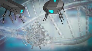 The nano bot and virus for sci or technology concept 3d rendering photo