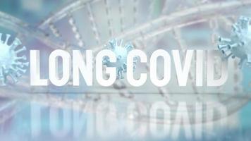 The long covid text and virus for sci or medical concept 3d rendering photo