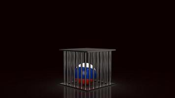 pelota de rusia en jaula por concepto de sanción representación 3d foto
