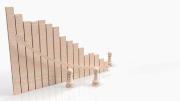 The  chess and chart for business concept 3d rendering photo
