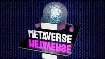 The brain on tablet for metaverse or technology concept  3d rendering photo