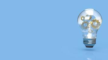 lightbulb and gear for idea or business concept 3d rendering photo