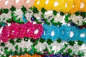 colorful garland crystal beads pattern style thai photo