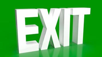 The white exit on green background 3d rendering photo