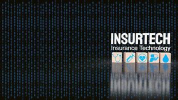 The insurtech word on digital background  for technology concept 3d rendering photo