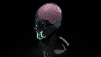 The brain inside crystal head for education or sci content 3d rendering photo