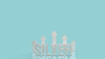 The silver text  for background business content 3d rendering photo