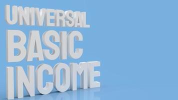 The Ubi or  Universal Basic Income is a government program in which every adult citizen receives a set amount of money regularly 3d rendering photo