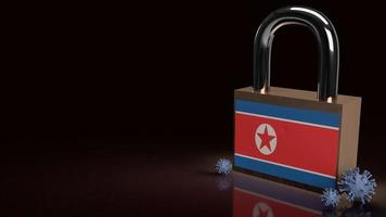 The North Korea master key for virus crisis concept 3d rendering photo