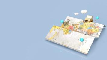 The map and check point for travel or transport  concept  3d rendering photo