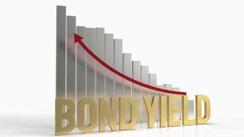 The bond yield gold word and chart arrow up  for business content 3d rendering photo