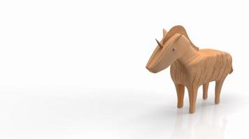 The unicorn wood on white background for business concept 3d rendering photo