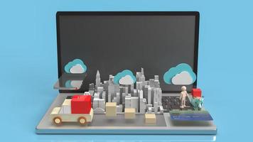 The cloud and technology equipment for CLOUD COMPUTING content 3d rendering. photo