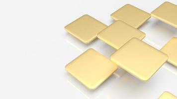 The gold plates fly on white background for abstract background 3d rendering. photo