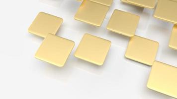 The gold plates fly on white background for abstract background 3d rendering. photo