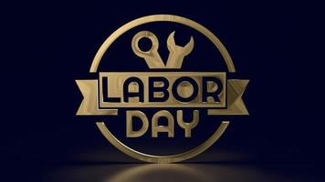 Labor Day design gold surface  for  holiday concept 3d rendering photo