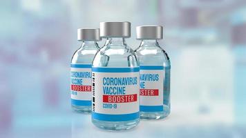 The vaccine booster in lab  for medical  or sci concept 3d rendering photo