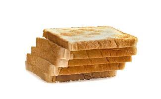 Toasted slice bread isolated on white background photo