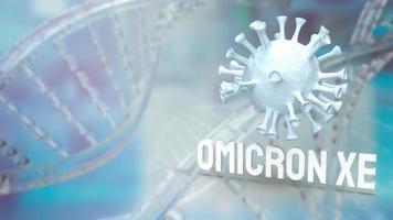 The virus omicron xe for outbreaks or medical concept 3d rendering photo
