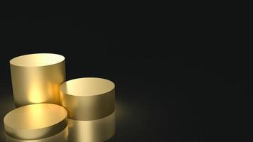 The gold podium  on black background  for presentation  or business concept 3d rendering photo