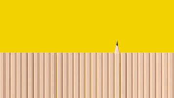 The pencil wood on yellow background for education or business content 3d rendering photo