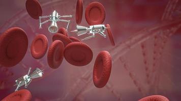 The blood cell and nano bot for sci or education concept 3d rendering photo