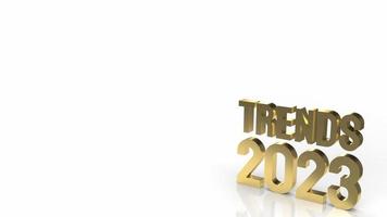 trends 2023 gold text on white background 3d rendering photo