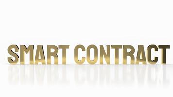 The gold smart contract on white background for business concept 3d rendering photo