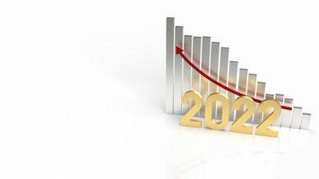 2022 gold and chart arrow up for business content 3d rendering photo