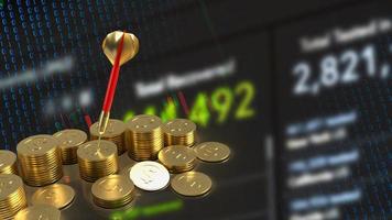 The darts on chart background for business concept 3d rendering photo